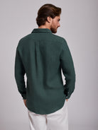 CAMISA LINHO VERDE MANGA COMPRIDA TAILORED FIT MARK BELLUCCI