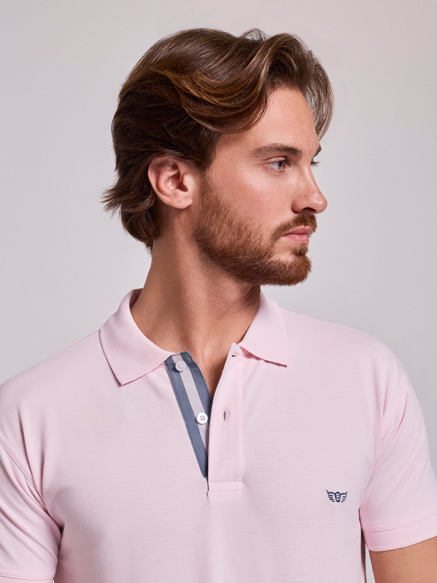 POLO MANGA CORTA REGULAR FIT ROSA MR. AZUL