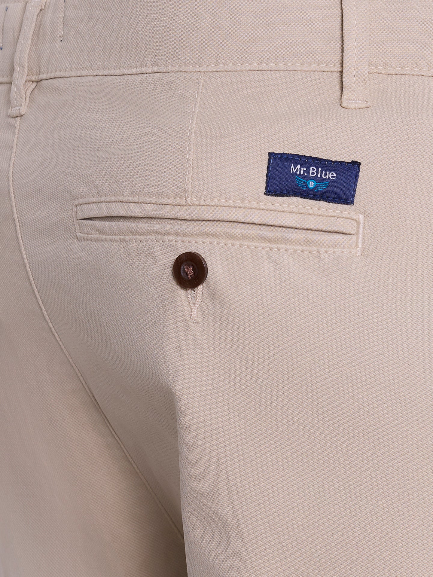 CALÇAS DOBBY BEGES REGULAR FIT MR. BLUE