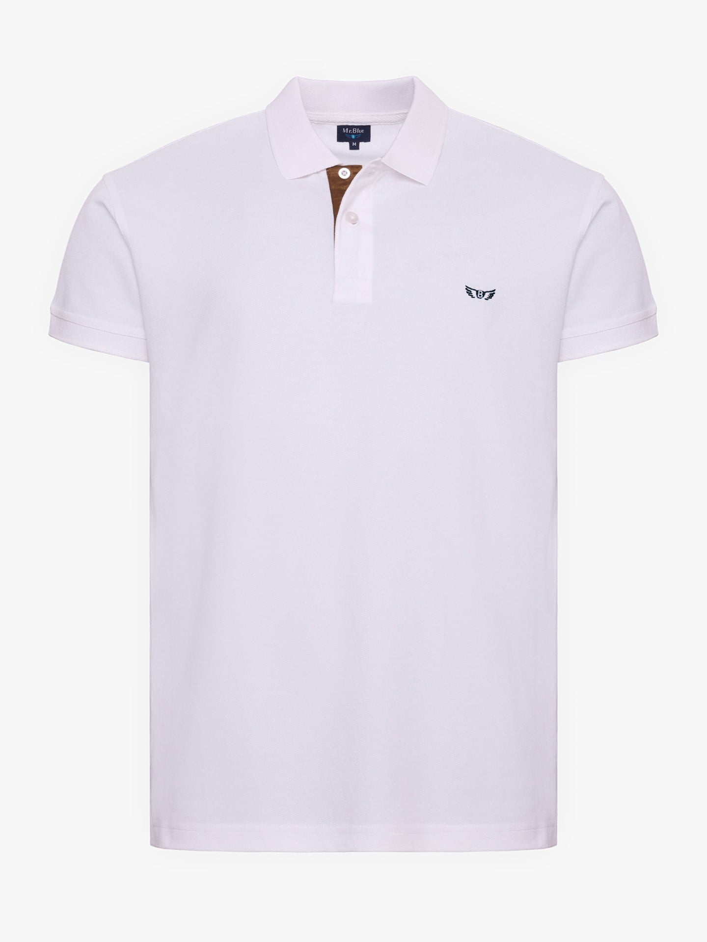 POLO PIQUET BRANCO MANGA CURTA REGULAR FIT MR. BLUE