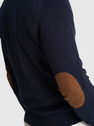 BLUE PULLOVER WITH REGULAR FIT MR ELBOW PADS. BLUE