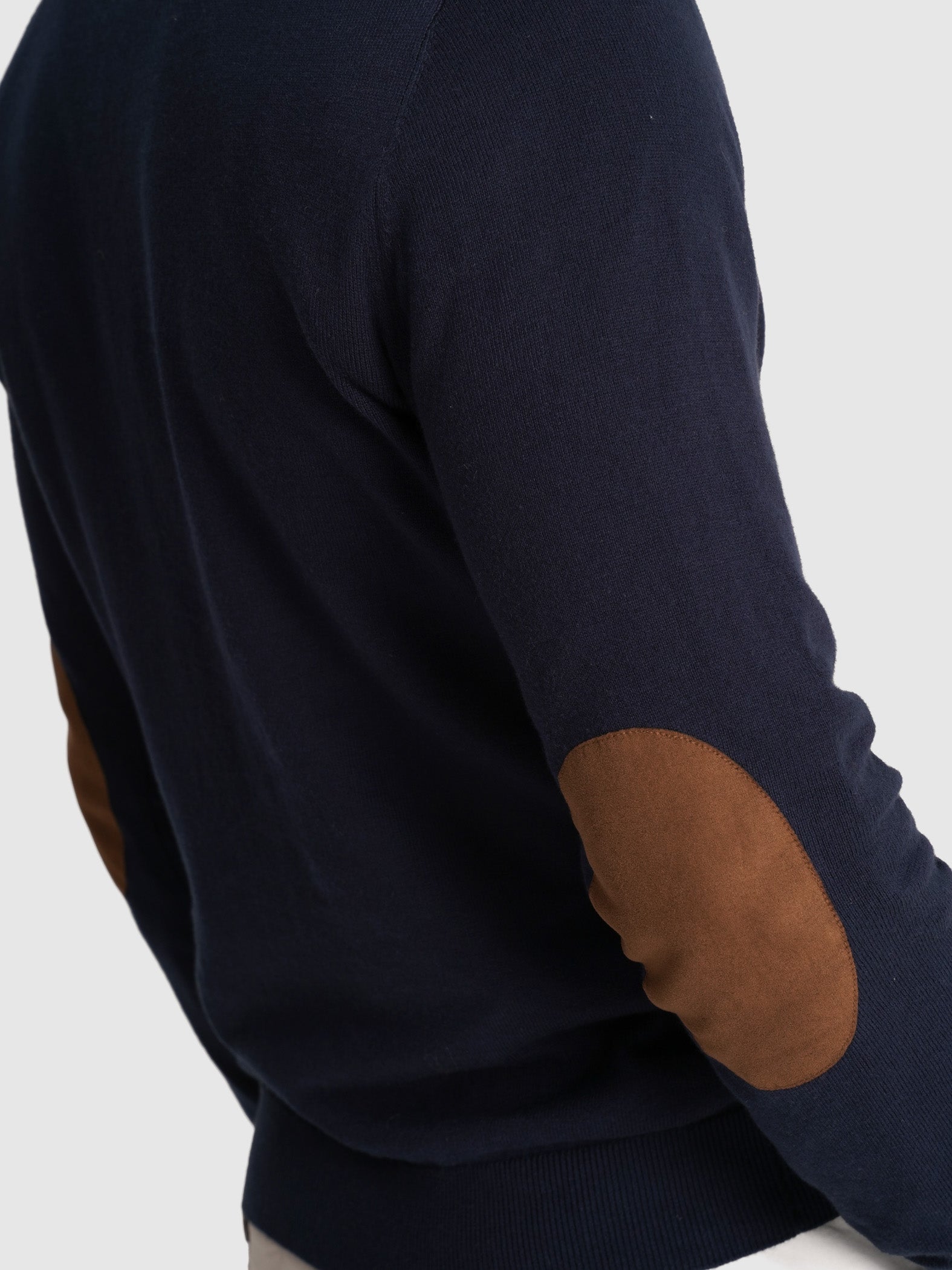 BLUE PULLOVER WITH REGULAR FIT MR ELBOW PADS. BLUE