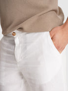 WHITE REGULAR FIT TROUSERS MARK BELLUCCI