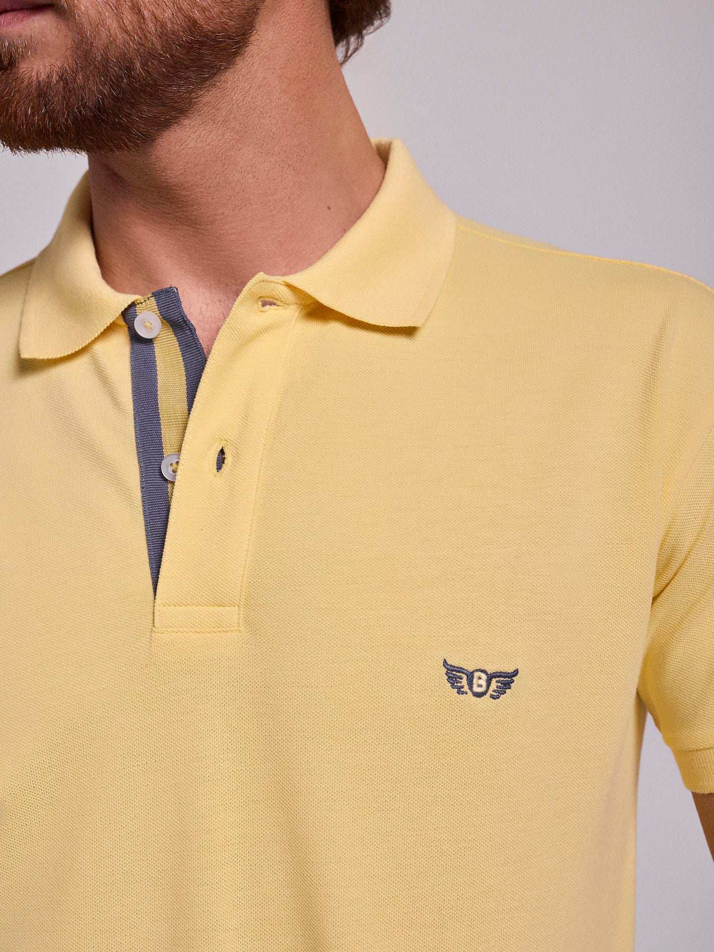 POLO AMARELO MANGA CURTA REGULAR FIT MR. BLUE
