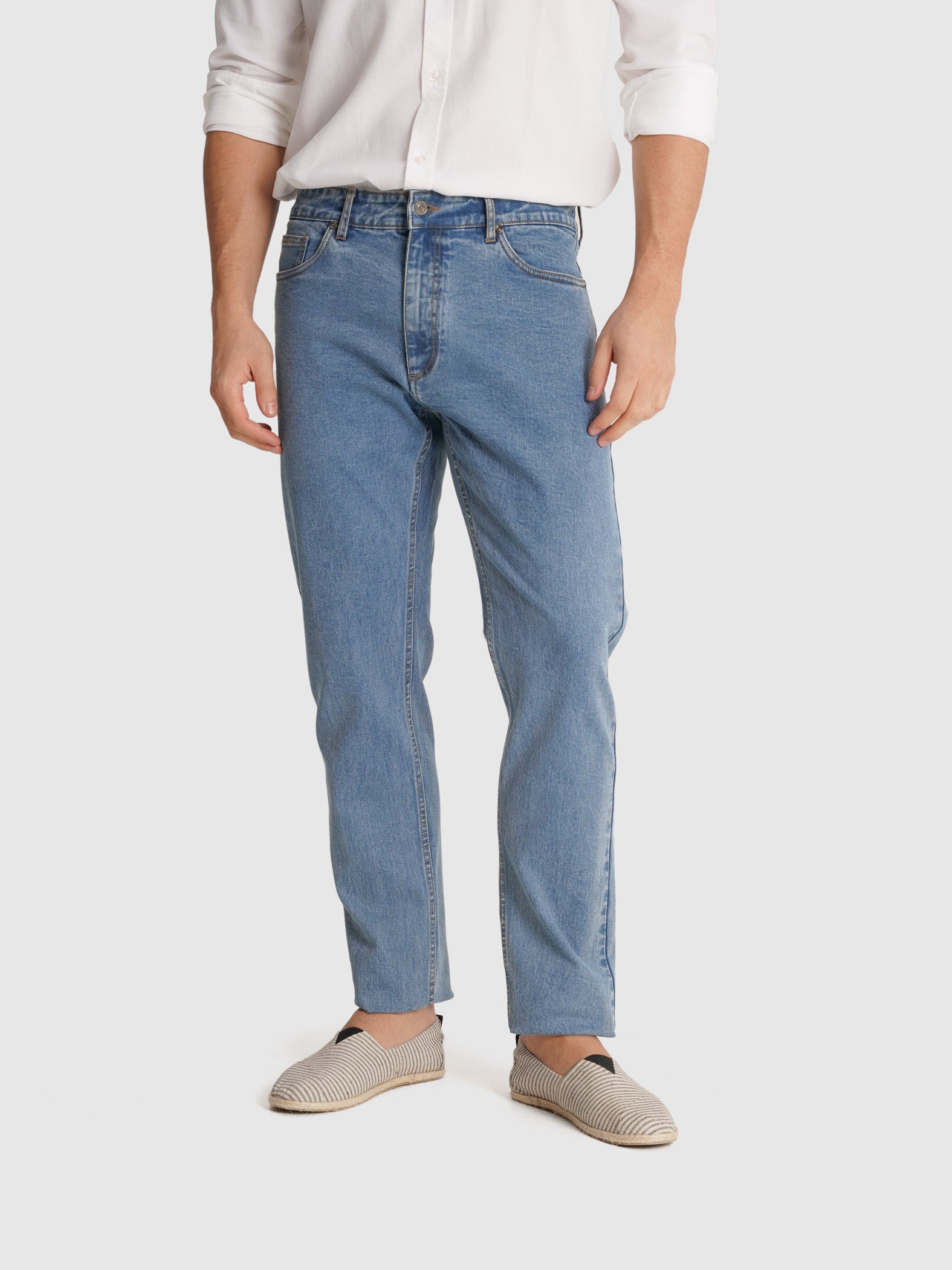 CALÇAS GANGA AZUIS SLIM FIT MR. BLUE