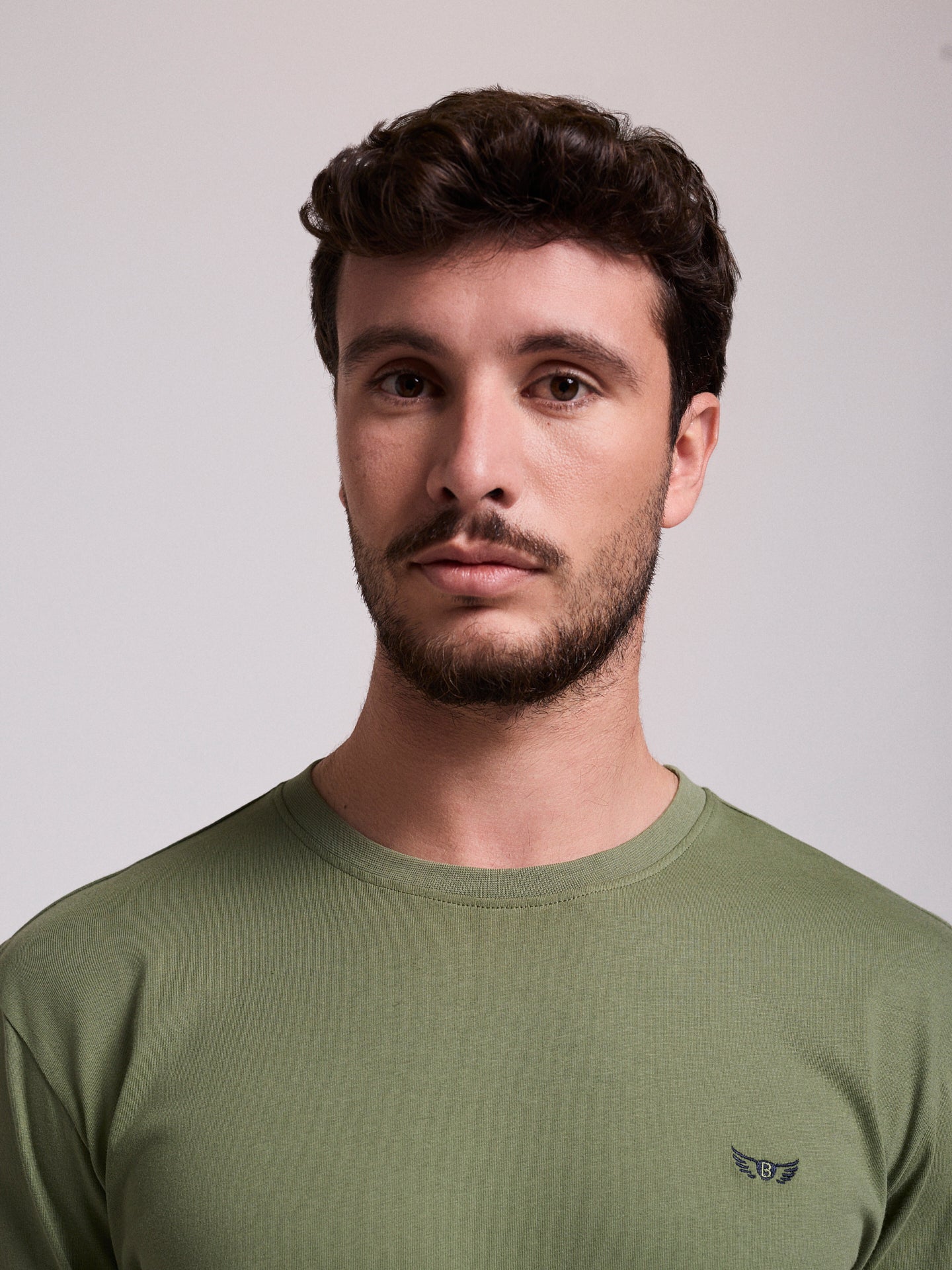 GREEN COTTON T-SHIRT SHORT SLEEVE REGULAR FIT MR. BLUE