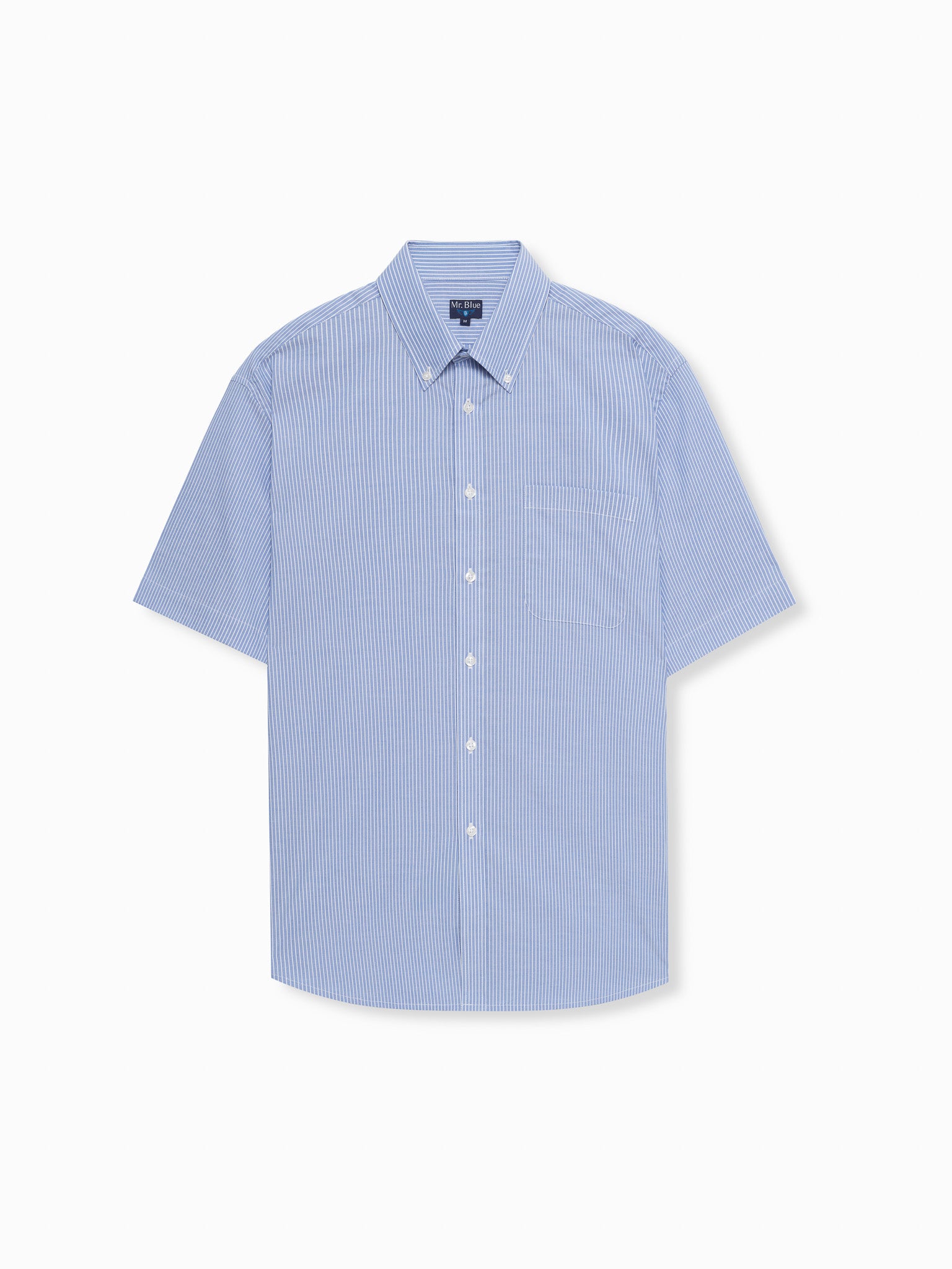 CAMISA POPELINE AZUL MANGA CURTA REGULAR FIT MR. BLUE
