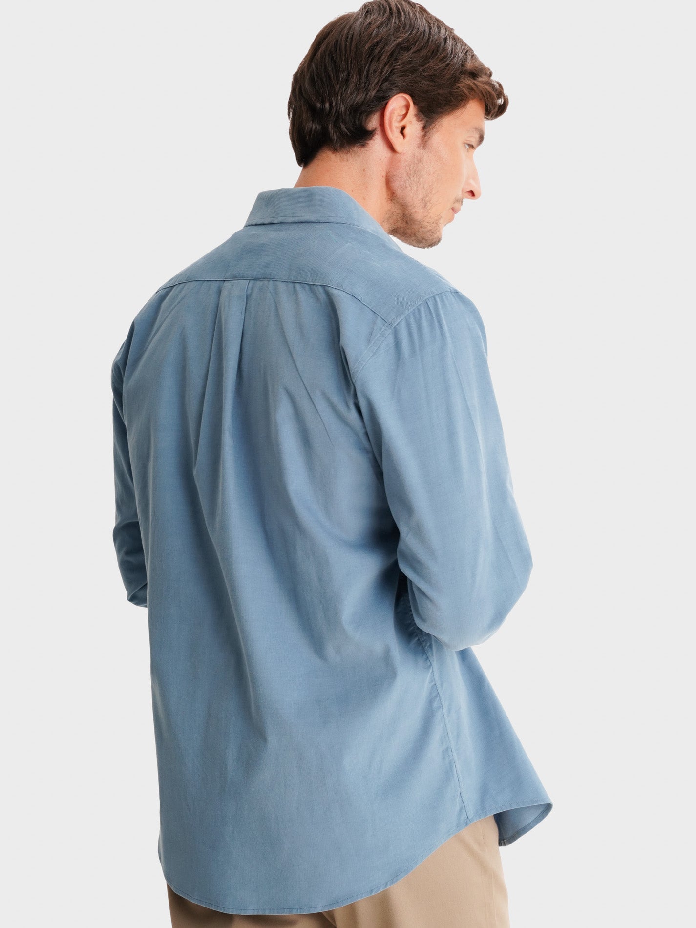 CAMISA MR SASTRERÍA AZUL BOMBAZINE. AZUL