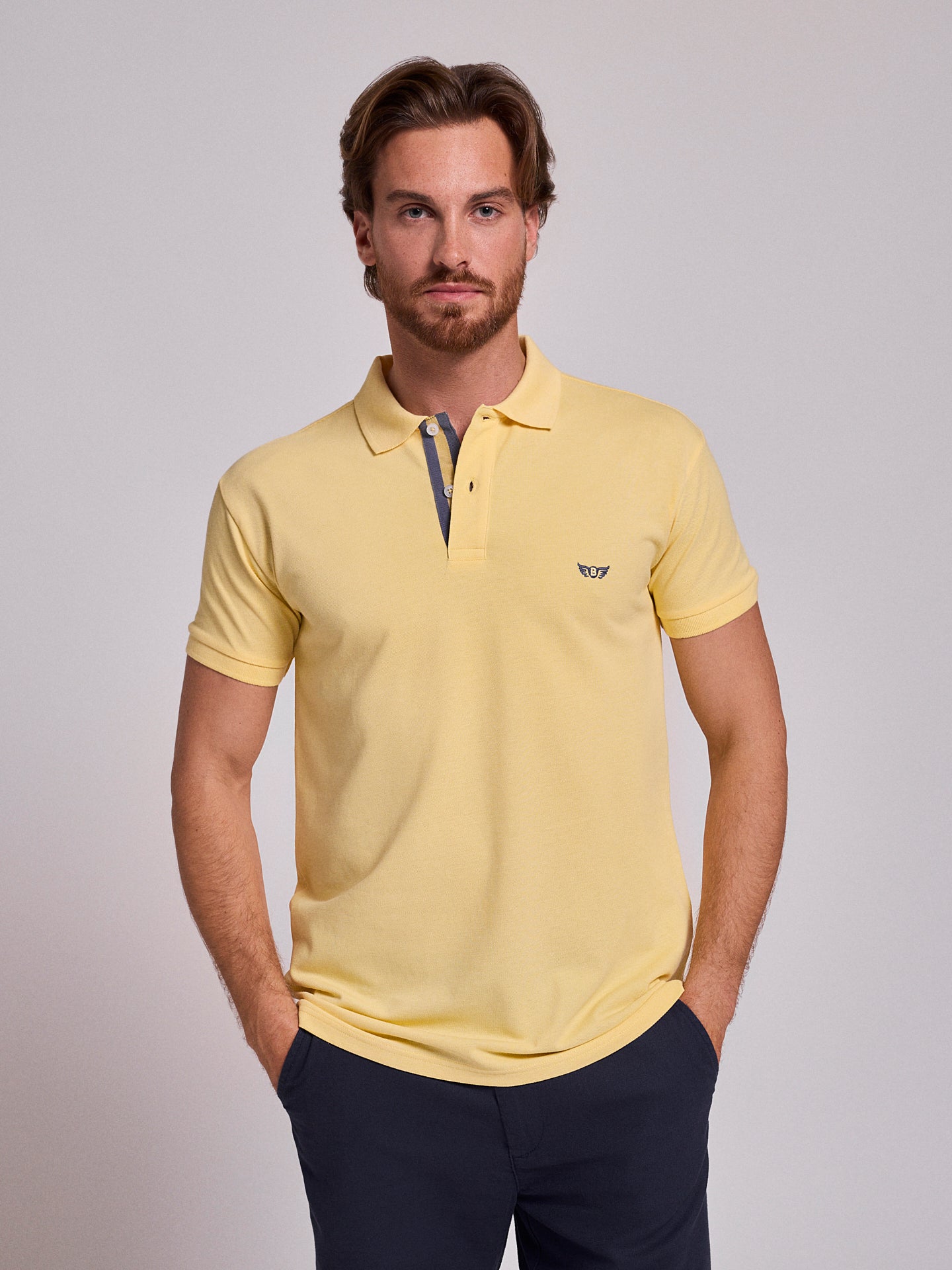 POLO AMARELO MANGA CURTA REGULAR FIT MR. BLUE