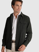 SOBRECAMISA DE LANA VERDE MANGA LARGA REGULAR FIT MARK BELLUCCI