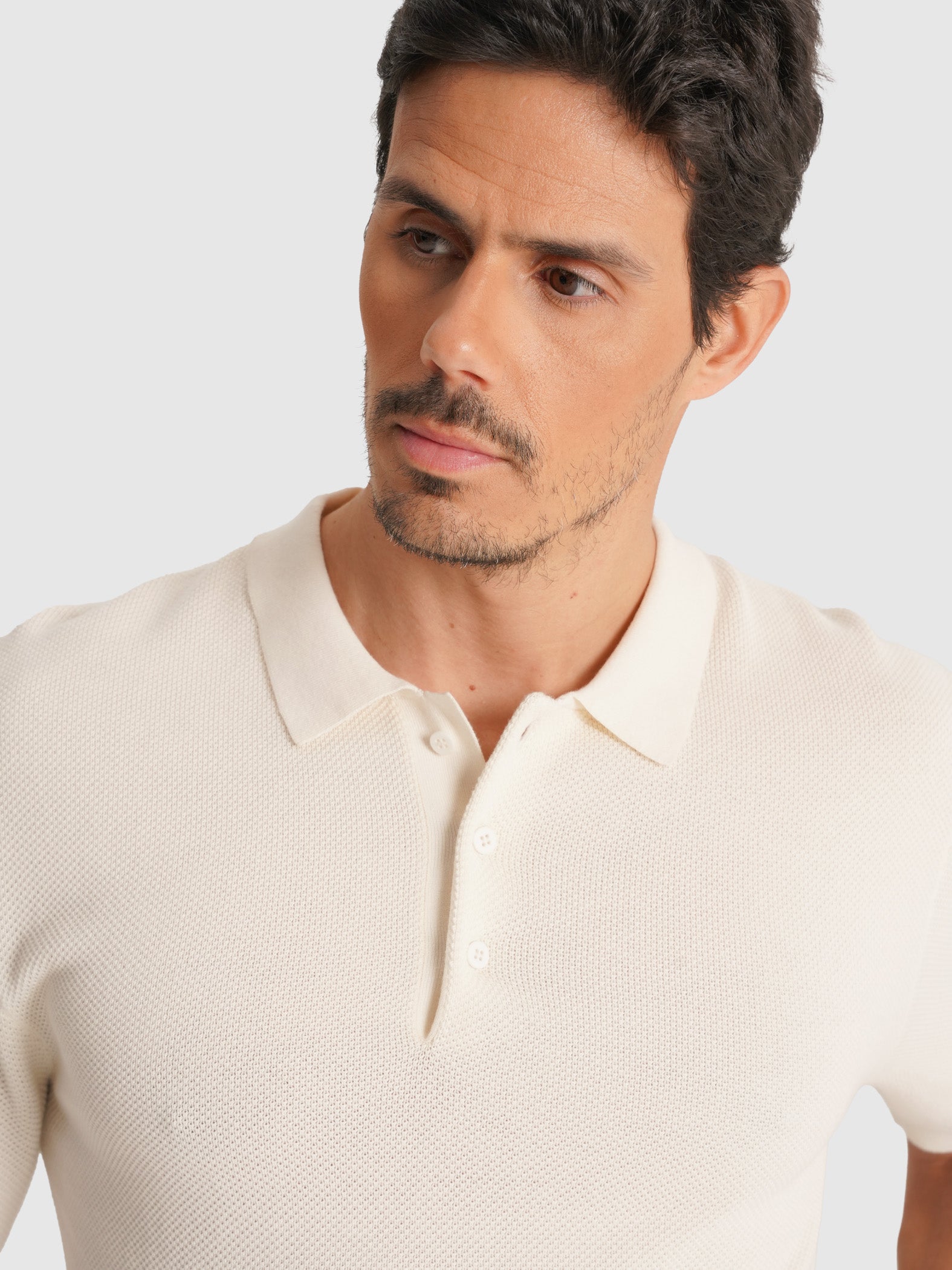 POLO BRANCO MANGA CURTA REGULAR FIT MARK BELLUCCI