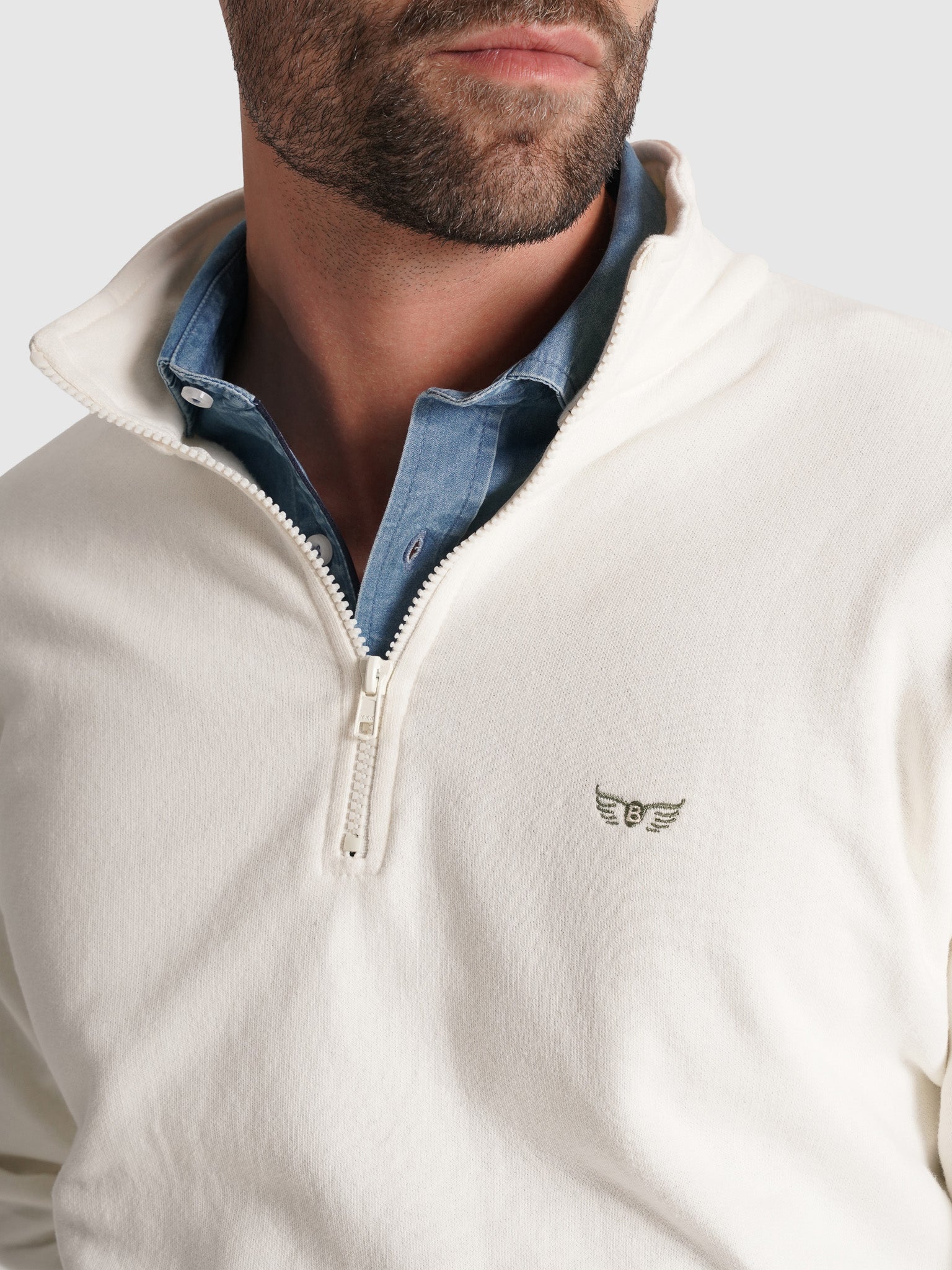 Hoodie Algodão Branco Manga Comprida Regular Fit Mr. Blue