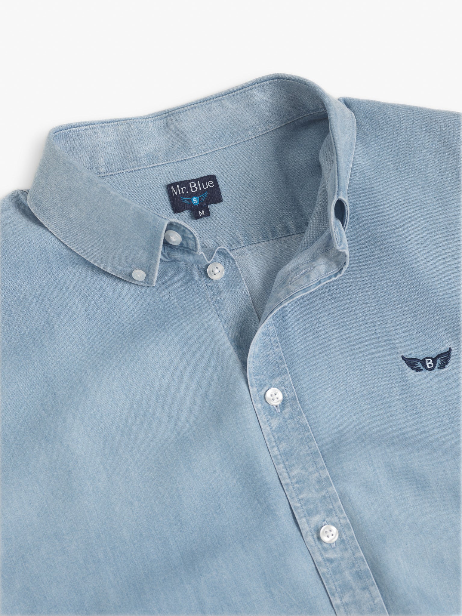 CAMISA AZUL MANGA CURTA REGULAR FIT MR. BLUE