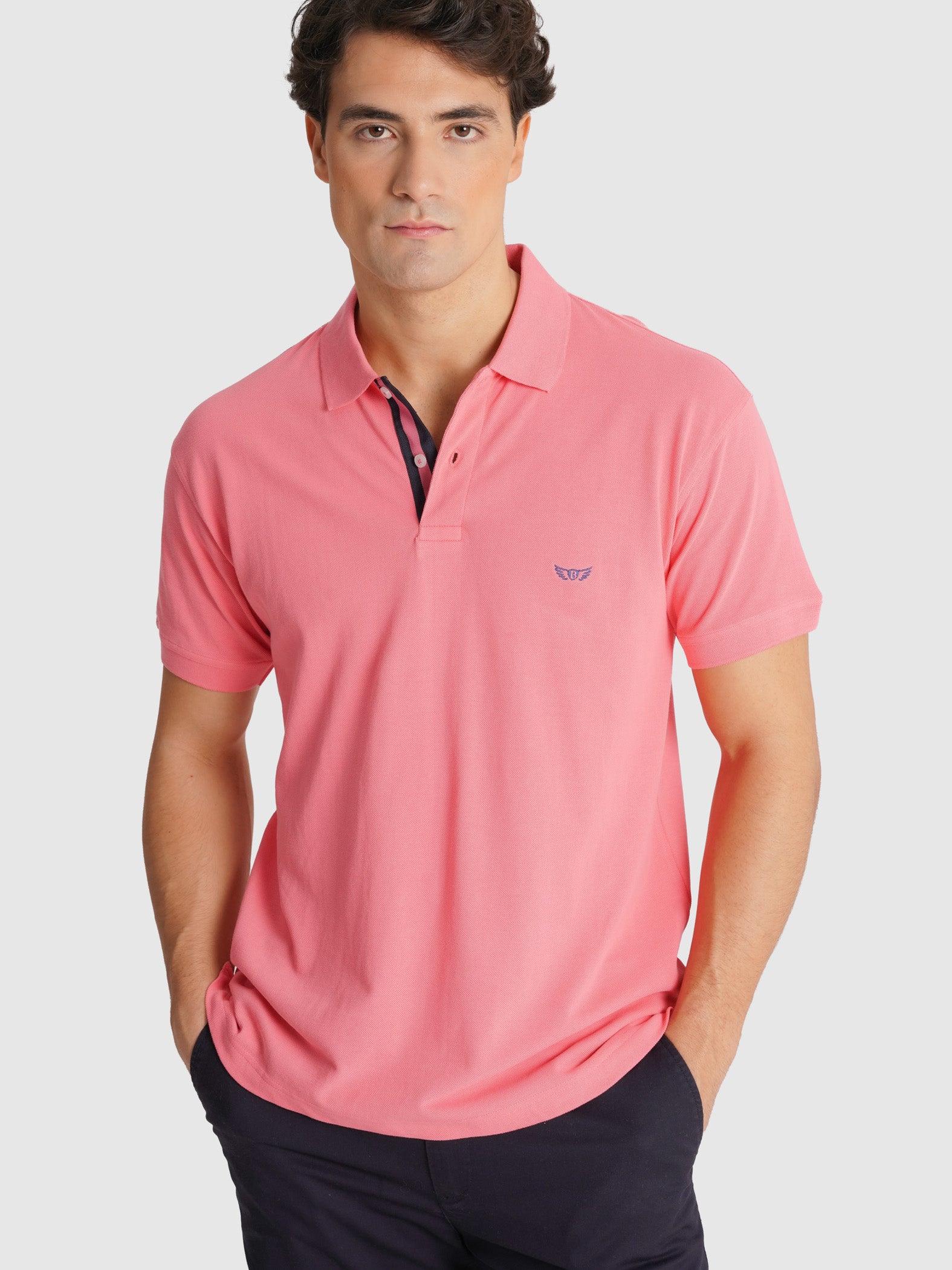POLO PIQUET ROSA MANGA CURTA REGULAR FIT MR. BLUE