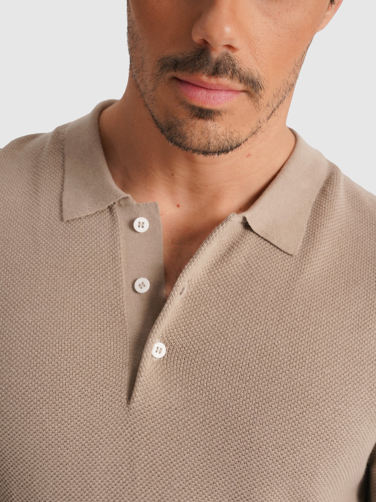 POLO BEGE MANGA CURTA REGULAR FIT MARK BELLUCCI