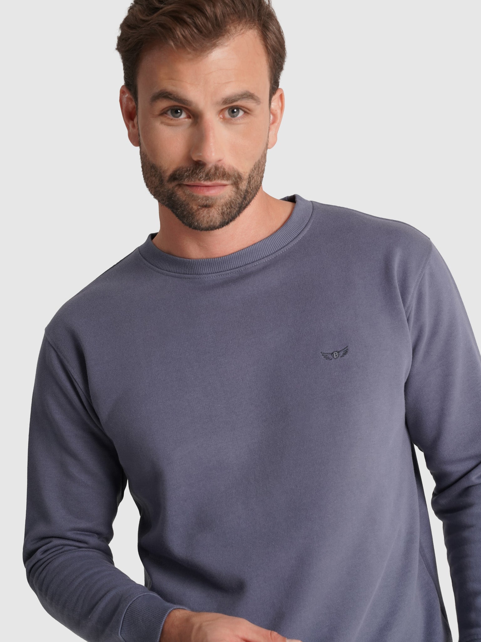 Hoodie Algodão Azul Manga Comprida Regular Fit Mr. Blue