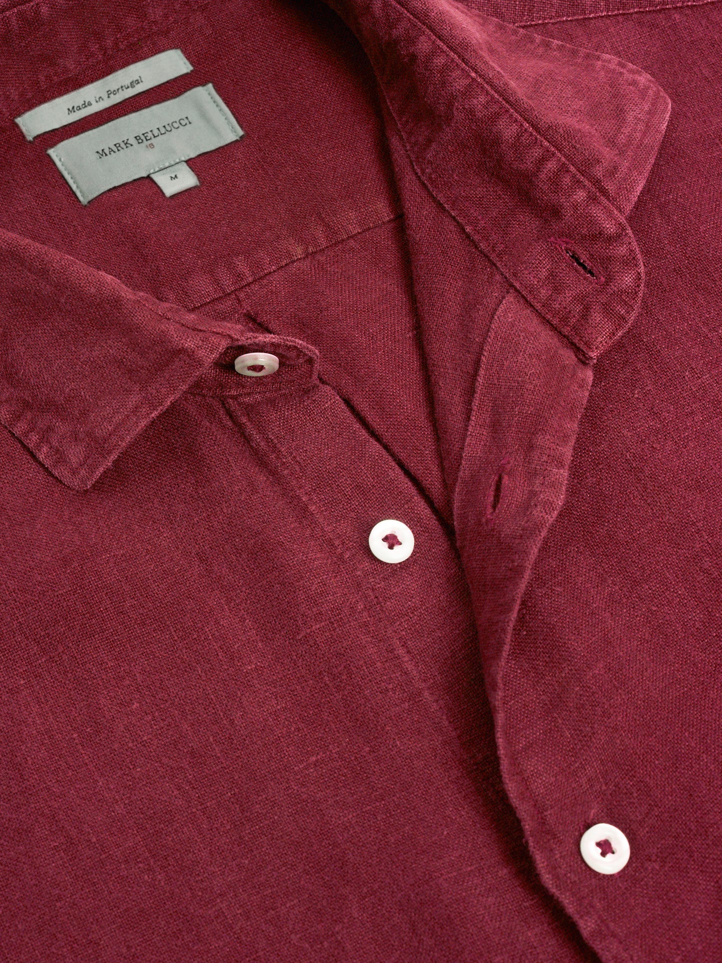 CAMISA LINO BURDEOS MANGA LARGA SASTRERÍA MARK BELLUCCI
