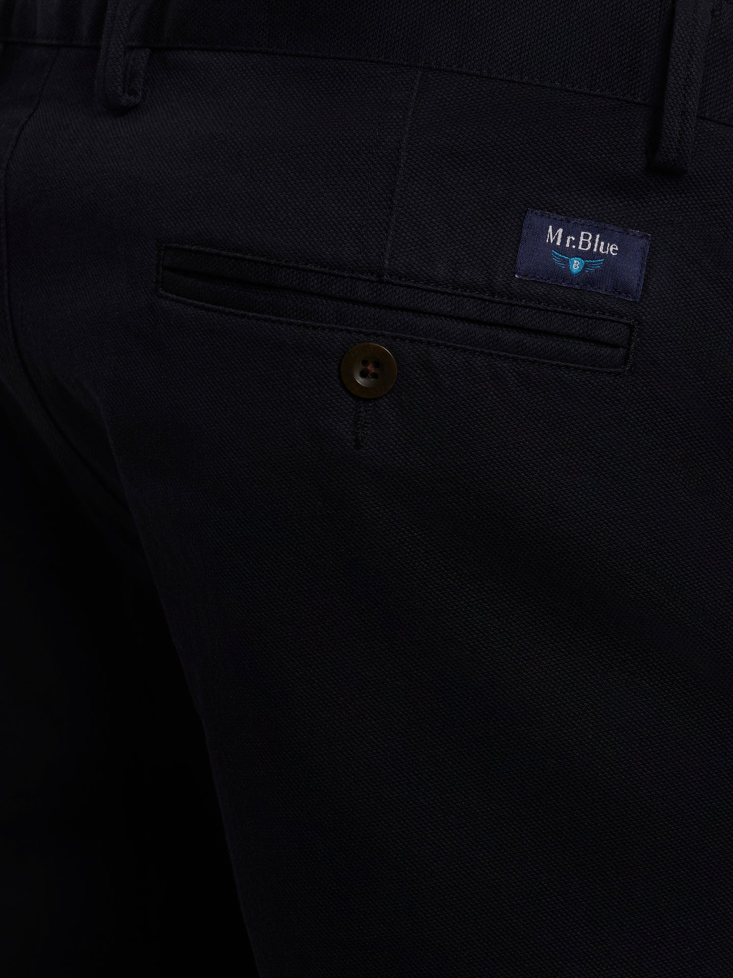 BLUE STRUCTURED TROUSERS SLIM FIT MR. BLUE