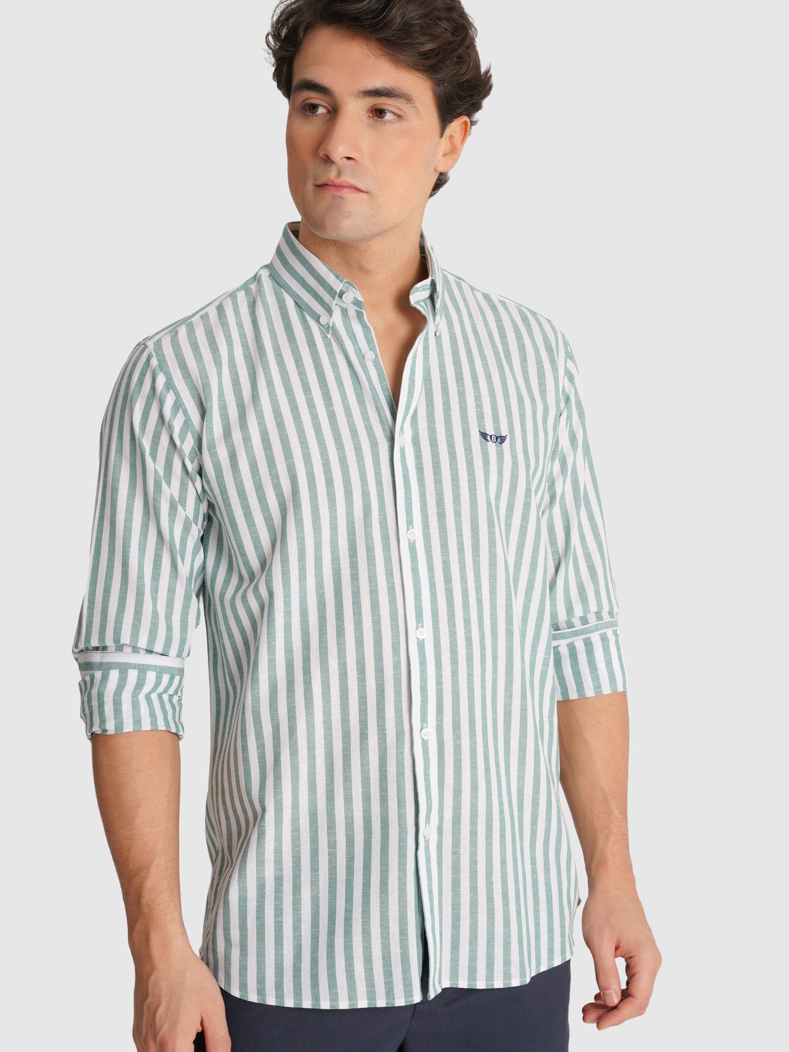 CAMISA VERDE MANGA COMPRIDA REGULAR FIT MR. BLUE