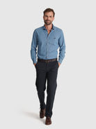 Calça Algodão Azuis Regular Fit Mr. Blue