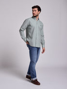CAMISA ALGODÃO VERDE MANGA COMPRIDA REGULAR FIT MR. BLUE