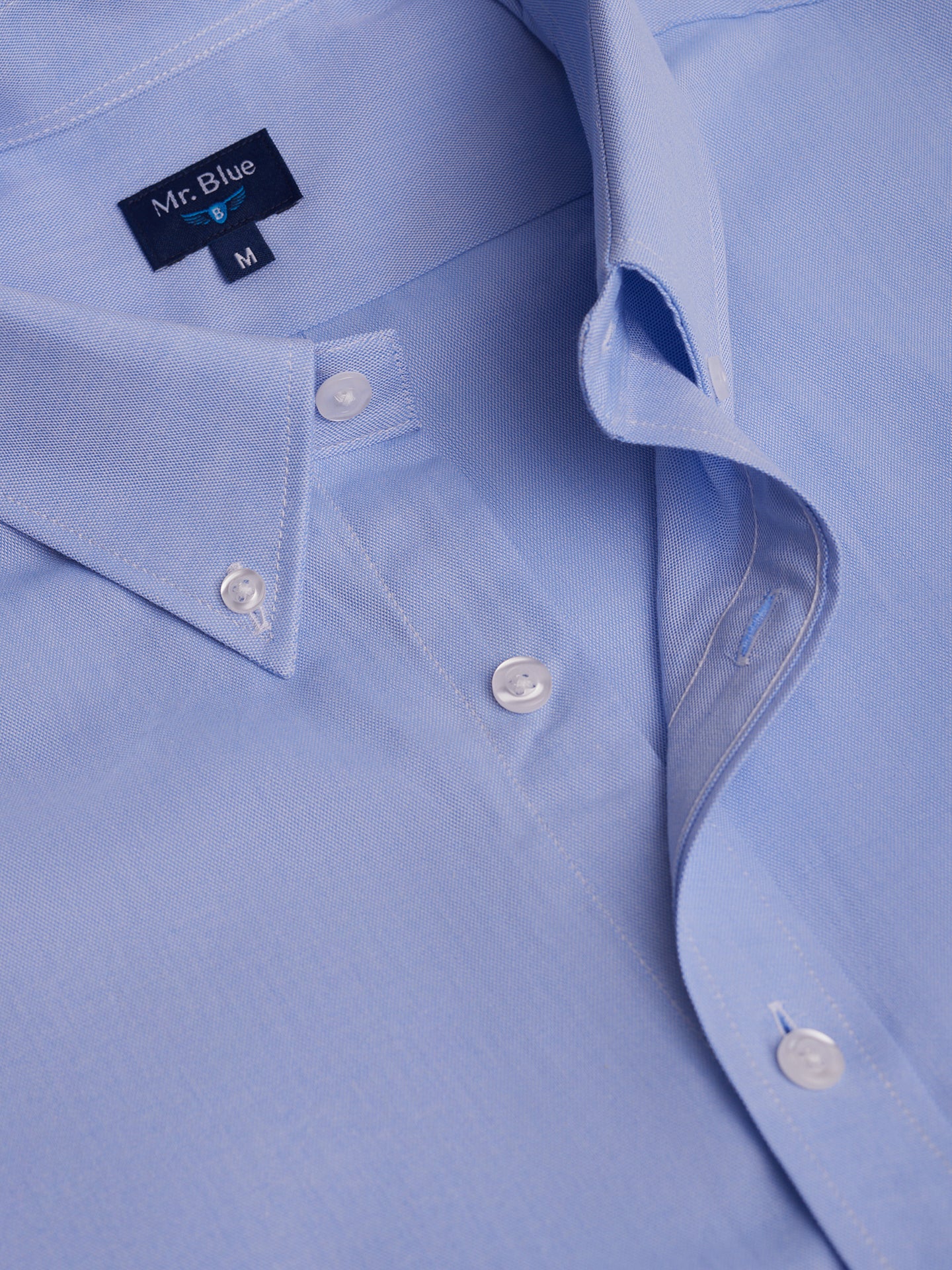 Camisa Algodão Azul Manga Comprida Regular Fit Mr. Blue