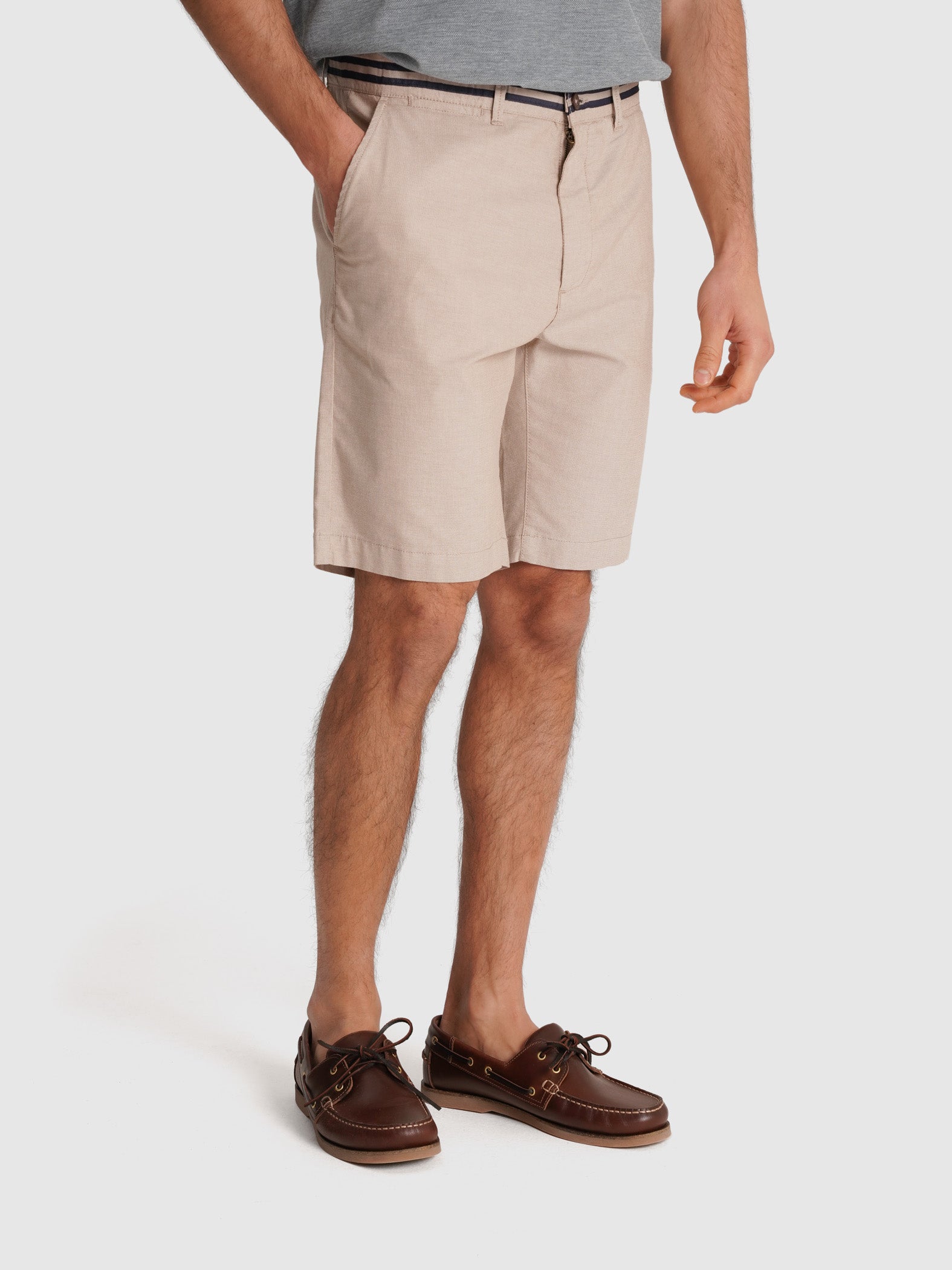 CHAMBRAY BEIGE BERMUDA REGULAR FIT MR. BLUE
