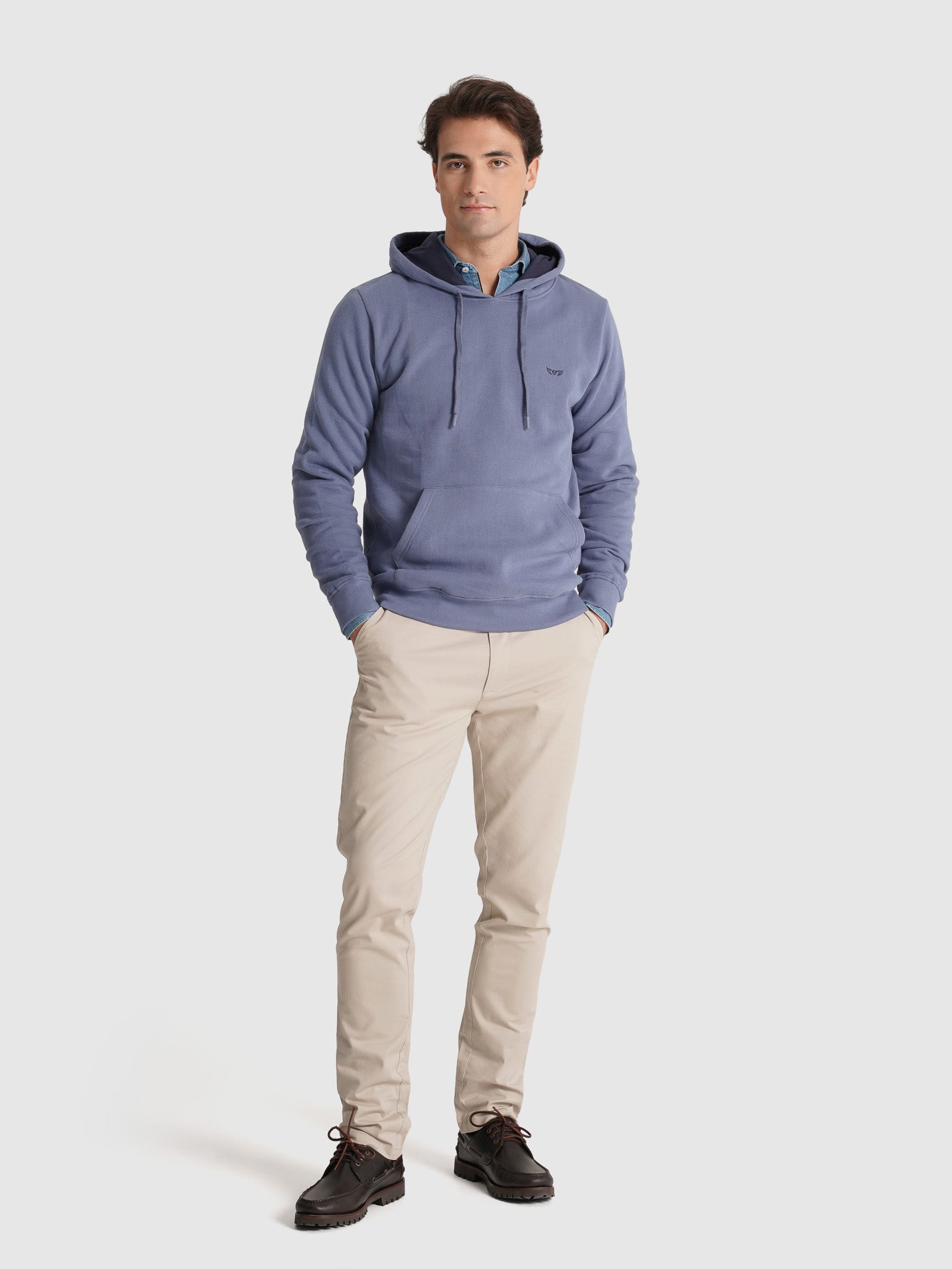 Hoodie Algodão Azul Manga Comprida Regular Fit Mr. Blue