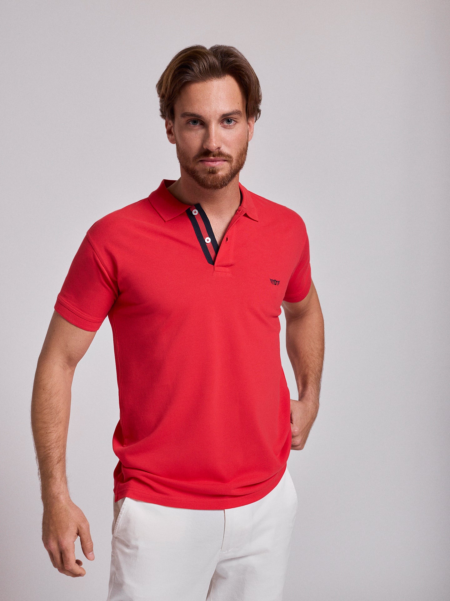 POLO VERMELHO MANGA CURTA REGULAR FIT MR. BLUE