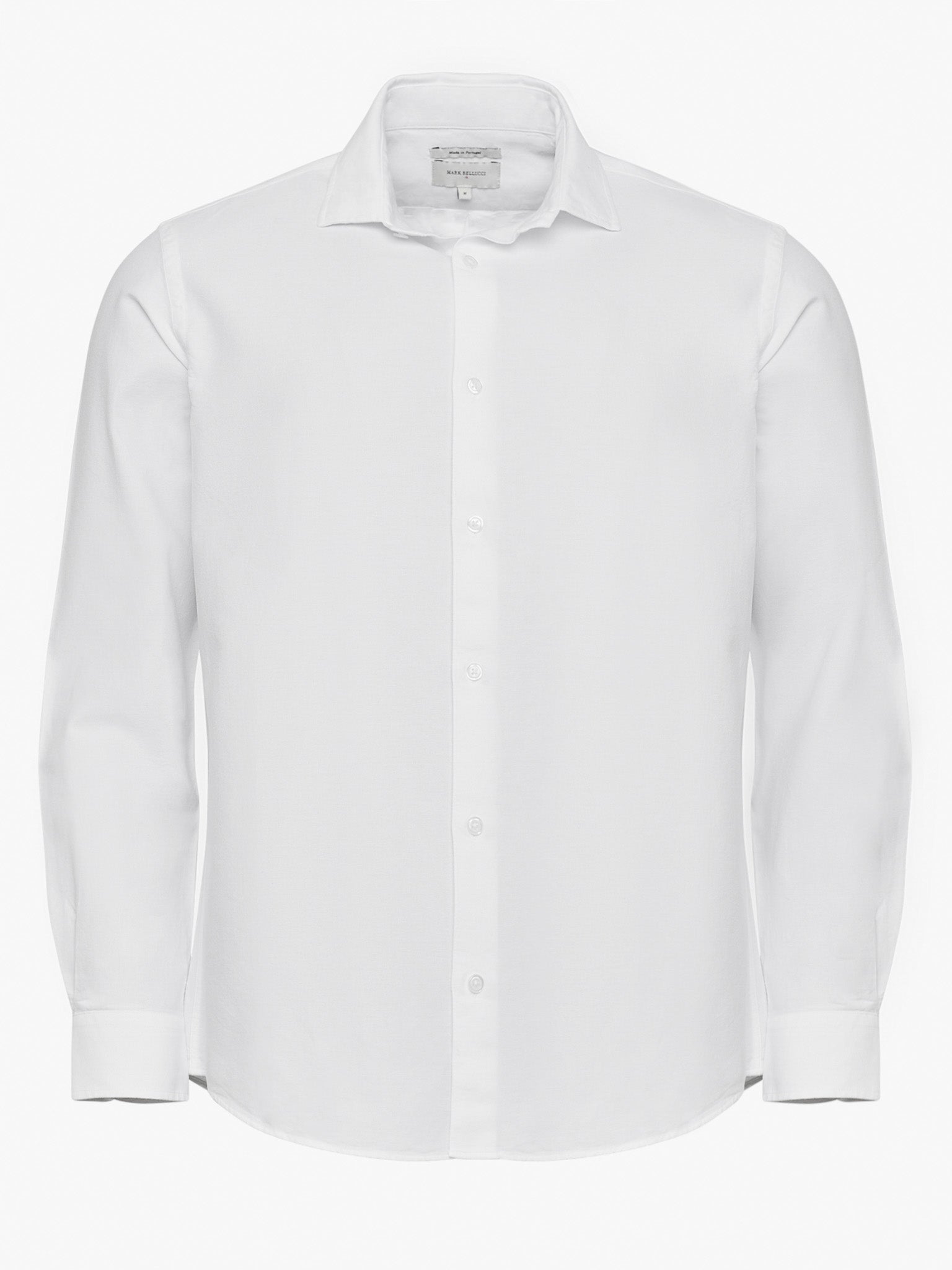 Camisa Algodão Branca Manga Comprida Regular Fit Mr. Blue