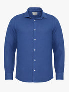 Tailored Fit Blue Linen Shirt Mr. Blue