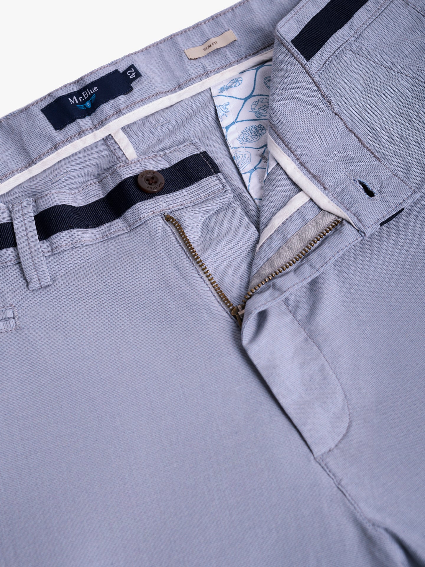 CALÇAS ALGODÃO AZUIS SLIM FIT MR. BLUE