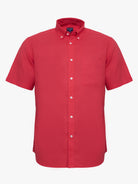 CAMISA LINHO VERMELHA MANGA CURTA REGULAR FIT MR. BLUE