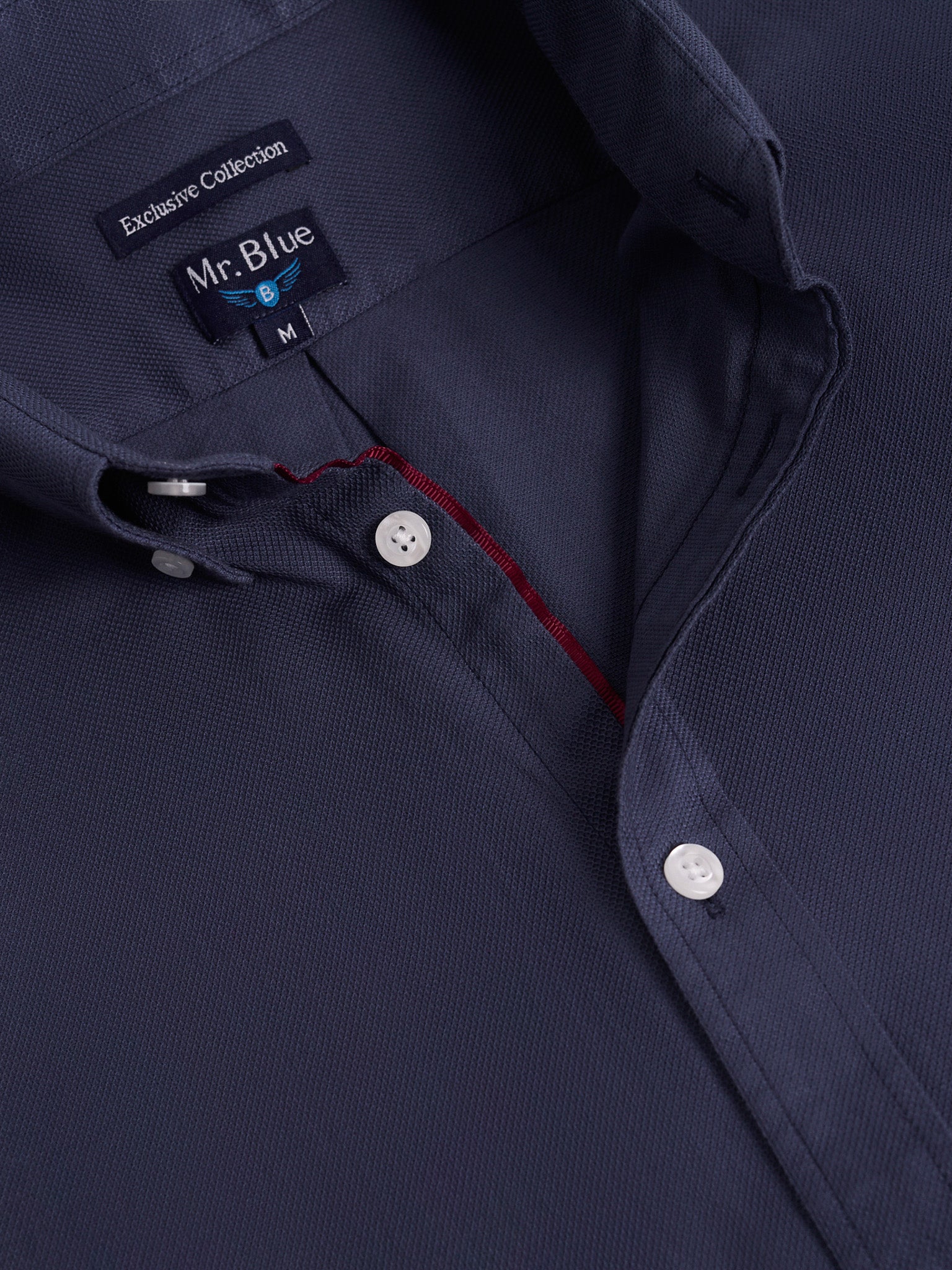 Camisa Algodão Azul Manga Comprida Regular Fit Mr. Blue