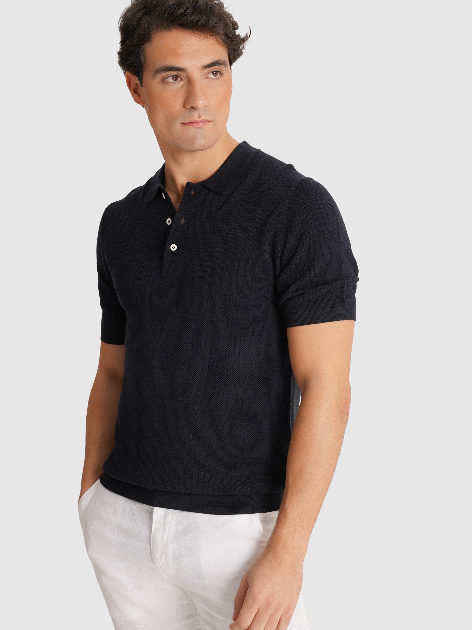 POLO AZUL MANGA CURTA REGULAR FIT MARK BELLUCCI