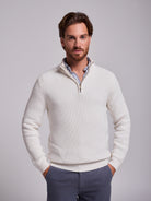 JERSEY DE ALGODÓN BLANCO MANGA LARGA AJUSTE REGULAR MR. AZUL