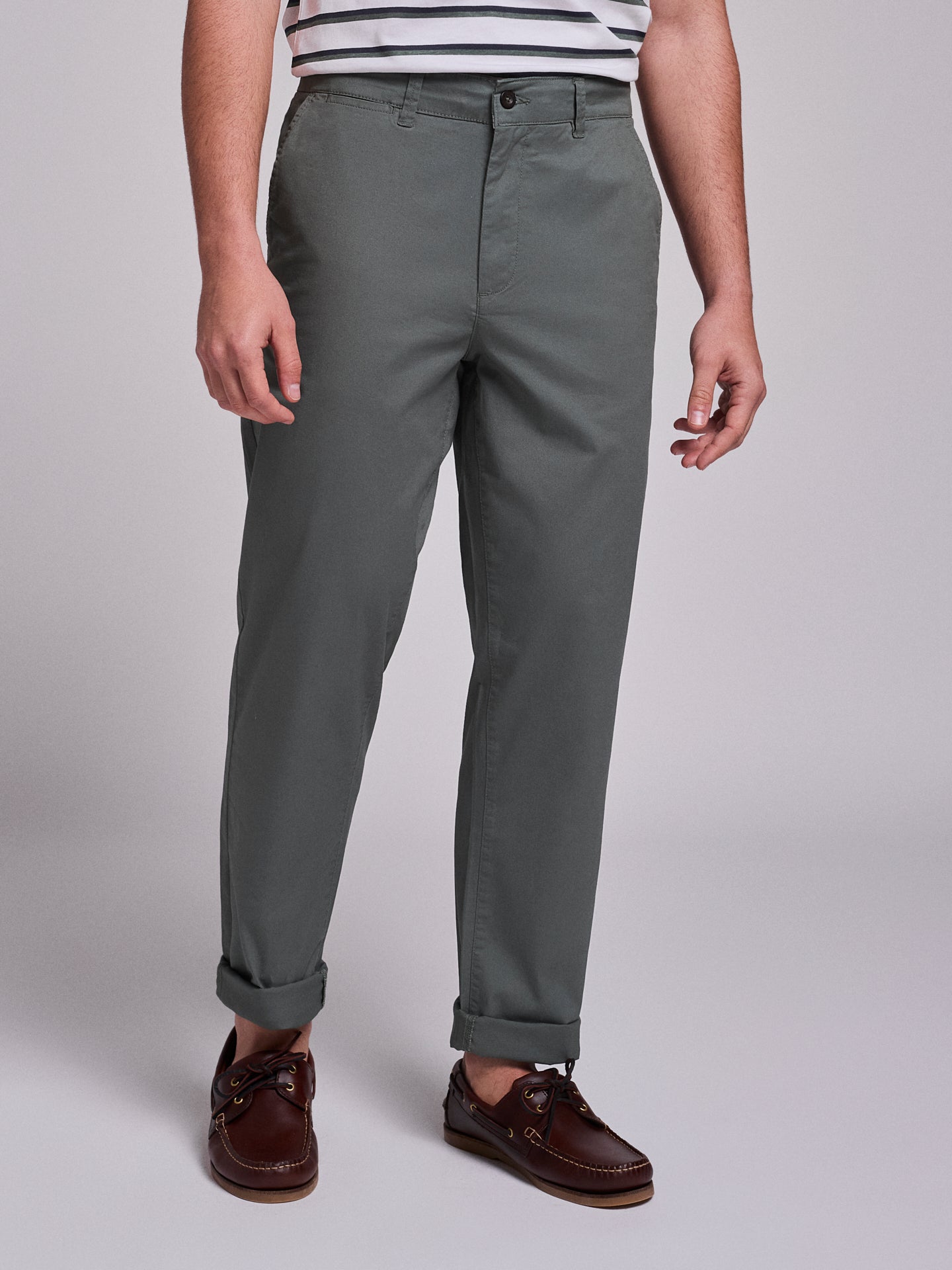 GREEN COTTON TROUSERS REGULAR FIT MR. BLUE