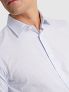 CAMISA TWILL AZUL MANGA COMPRIDA SLIM FIT MR. BLUE