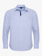 CAMISA ALGODÃO AZUL MANGA COMPRIDA SLIM FIT MR. BLUE