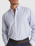 CAMISA AZUL MANGA COMPRIDA REGULAR FIT MR. BLUE