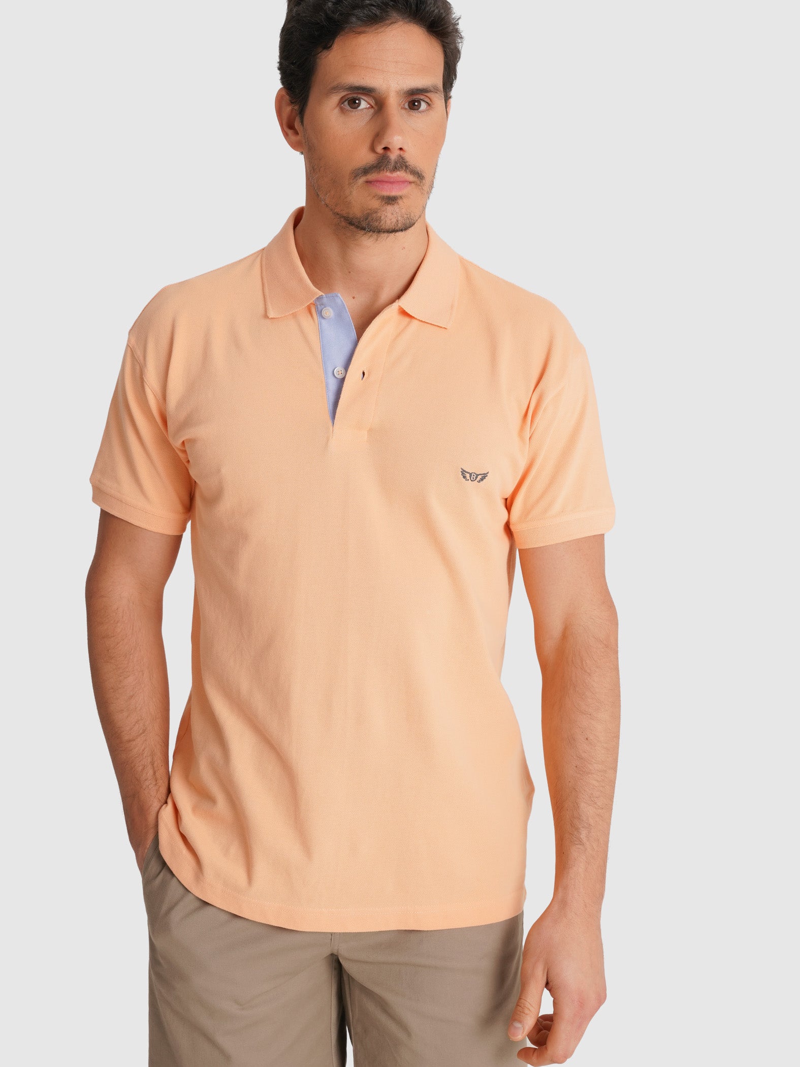 POLO PIQUET LARANJA MANGA CURTA REGULAR FIT MR. BLUE