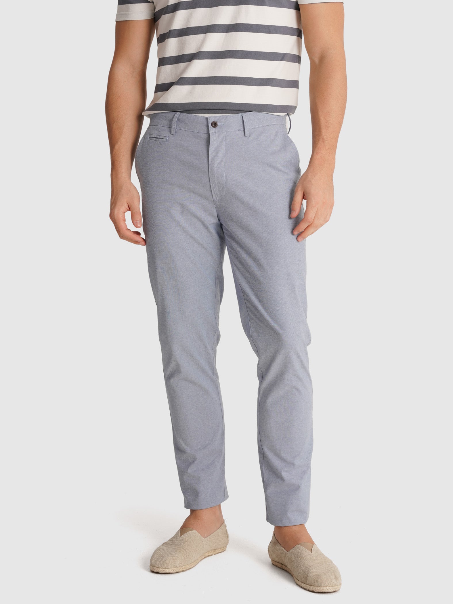 CALÇAS CHAMBRAY AZUIS SLIM FIT MR. BLUE