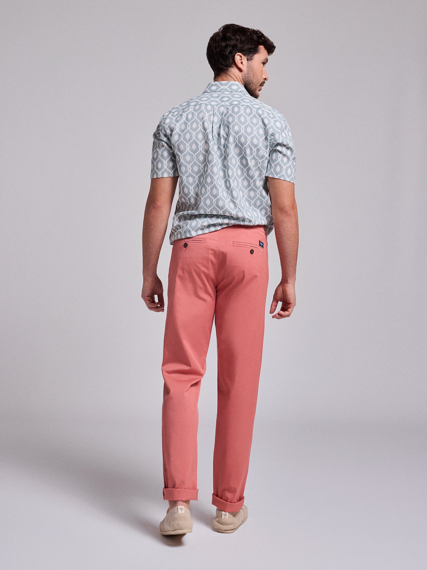 CALÇAS ALGODÃO ROSAS REGULAR FIT MR. BLUE