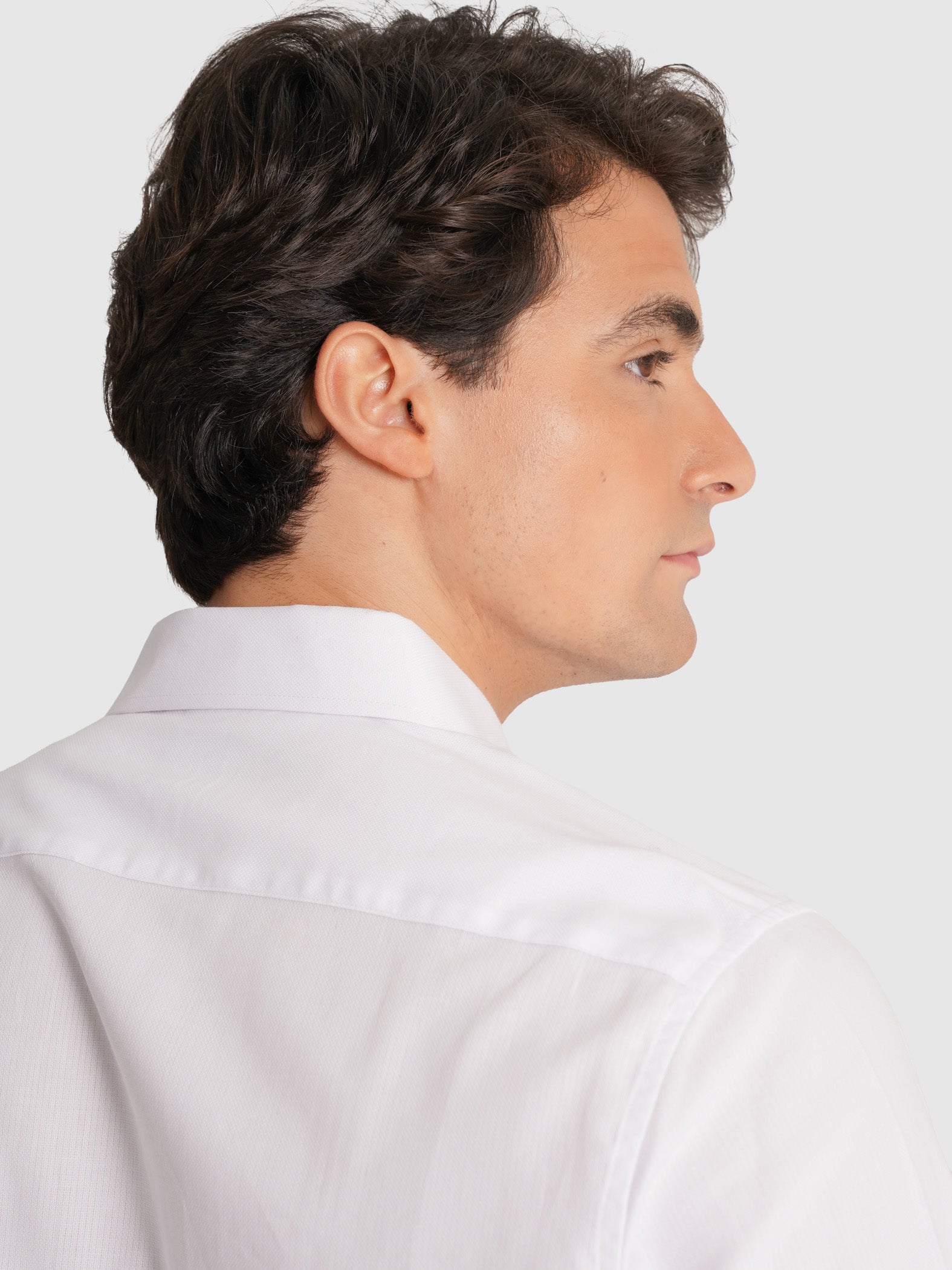 CAMISA OXFORD BRANCA MANGA COMPRIDA SLIM FIT MR. BLUE