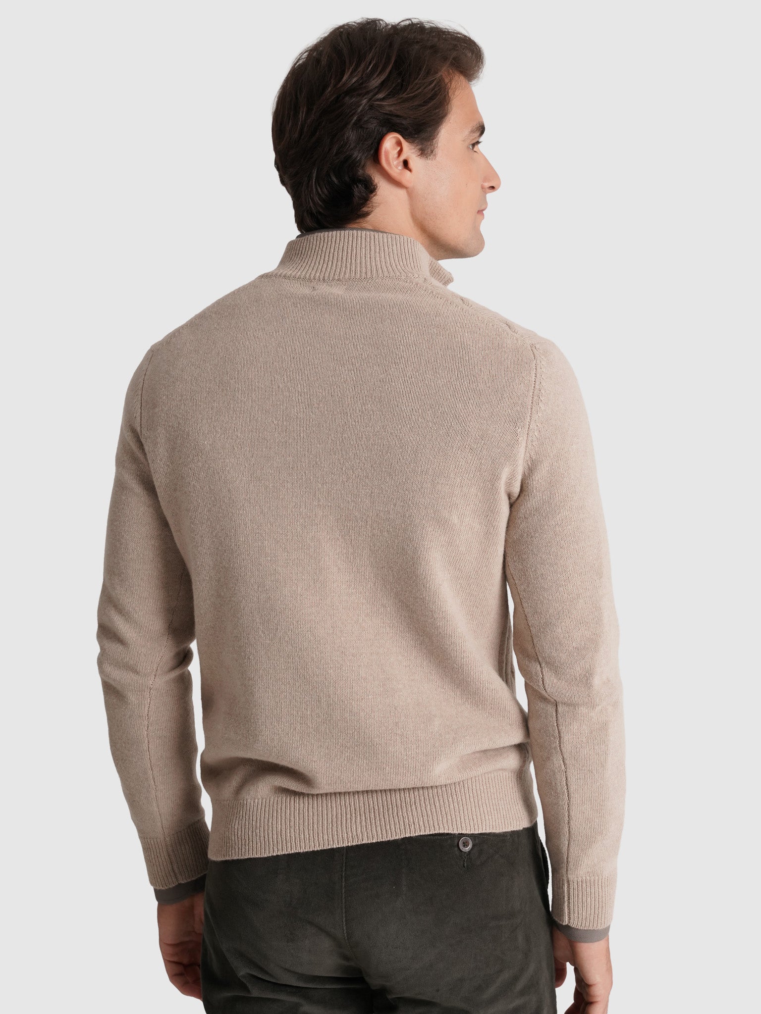 Pullover Lã Bege Manga Comprida Regular Fit Mr. Blue