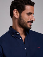 CAMISA LINHO AZUL MANGA COMPRIDA REGULAR FIT MR. BLUE