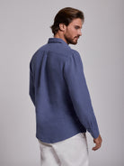 CAMISA AZUL MANGA COMPRIDA TAILORED FIT MARK BELLUCCI