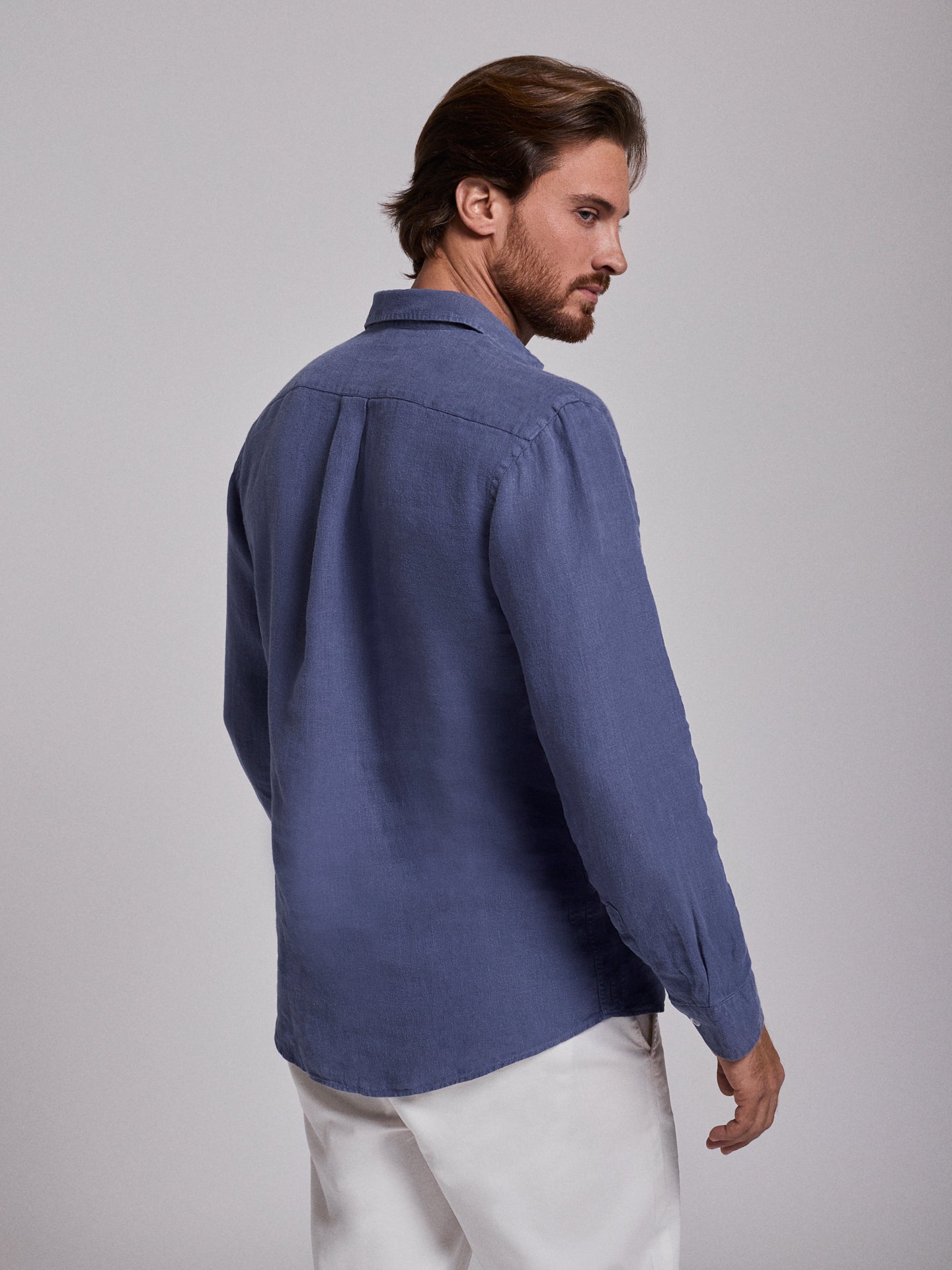 CAMISA AZUL MANGA COMPRIDA TAILORED FIT MARK BELLUCCI