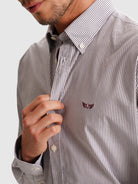 GRAY REGULAR FIT MR SHIRT. BLUE