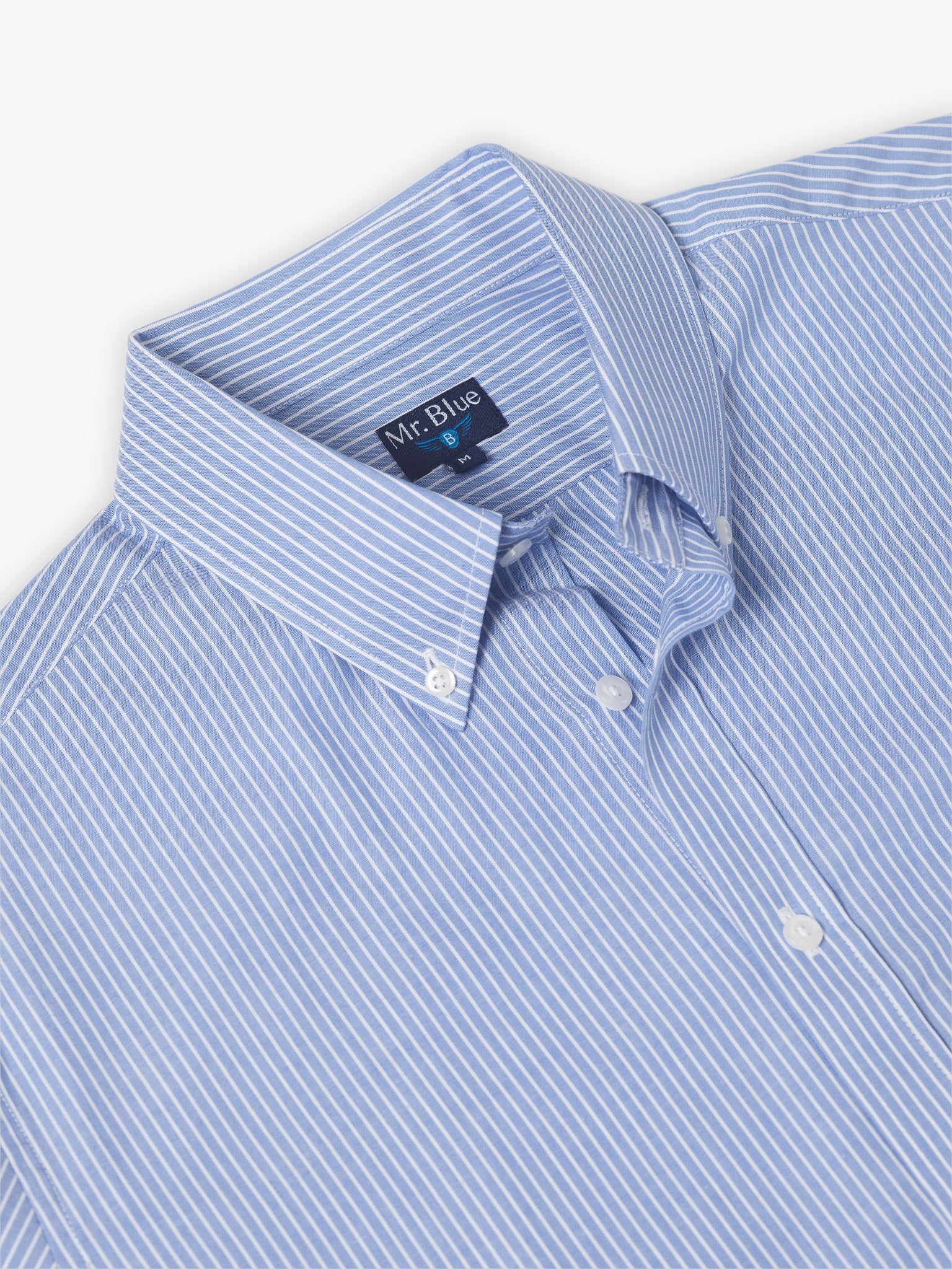 CAMISA POPELINE AZUL MANGA CURTA REGULAR FIT MR. BLUE